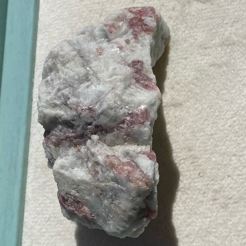 Raw pink tourmaline in matrix